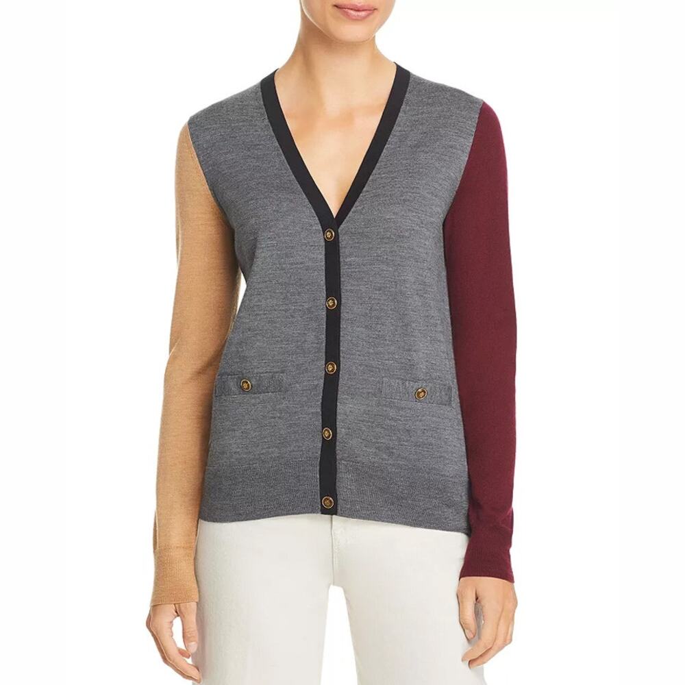 Tory Burch Madeline Color Block Cardigan Size M